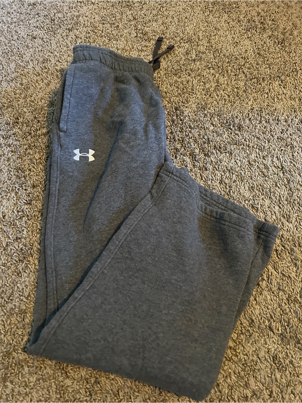 Under Armour Kids Dark Gray Fleece Joggers with Logo